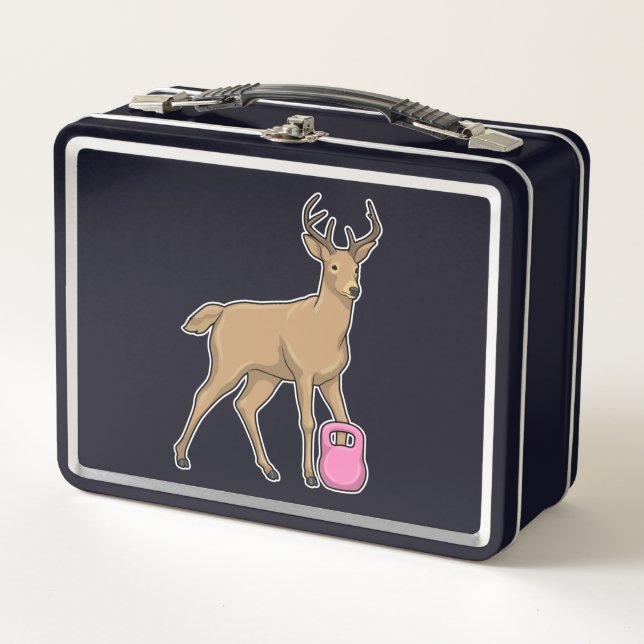 Deer Fitness Dumbbell Metal Lunch Box (Front)