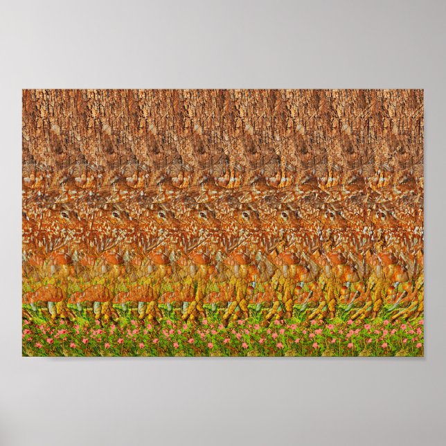 Deer forest - Hidden 3D print (Front)