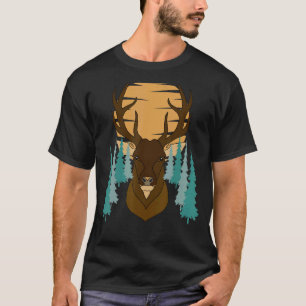 Deer Forest Hunting Animal Motif Imprint Hunter 1 T-Shirt
