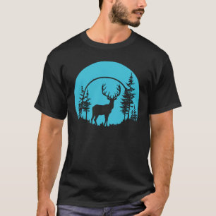Deer Forest Nature Outdoors Wildlife Silhouette T-Shirt