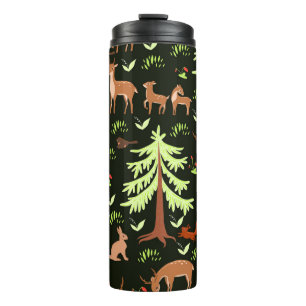 Deer Forest: Vintage Scenic Pattern. Thermal Tumbler