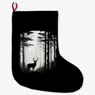 Deer Forest Wildlife Large Christmas Stocking