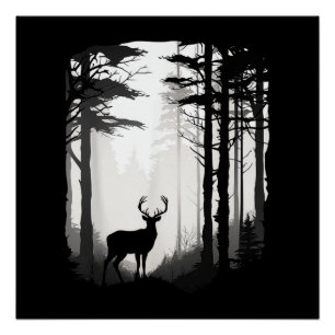 Deer Forest Wildlife Poster