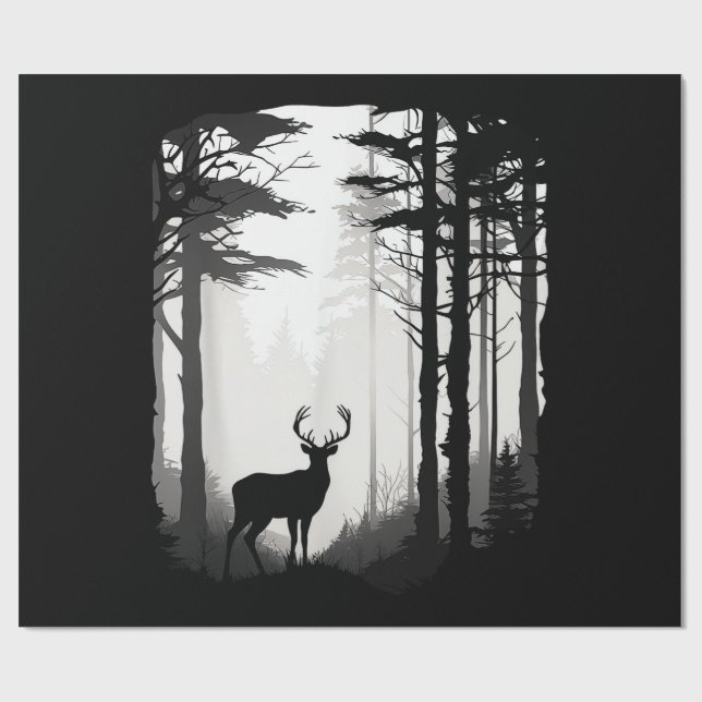 Deer Forest Wildlife Wrapping Paper (Flat)