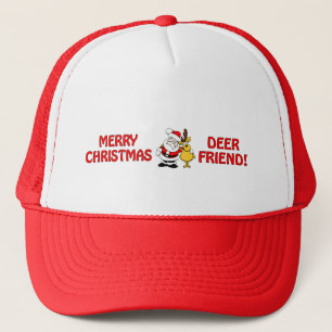 "Deer Friend" Christmas hat, choose color Trucker Hat