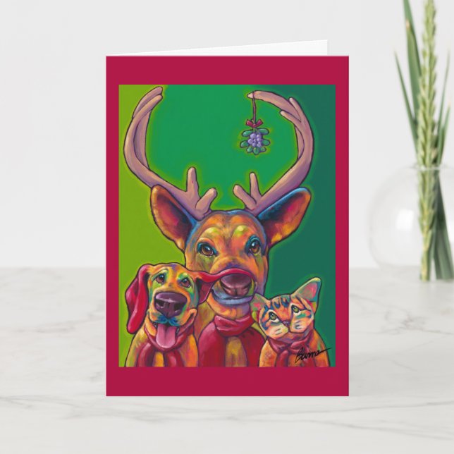 Deer Friends Holiday Card by Ron Burns (Front)
