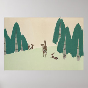 Deer from Momoyogusa by Kamisaka Sekka (1909) Poster