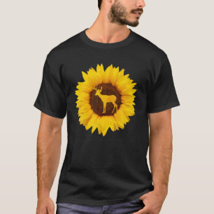 Deer Gift For Women Men Fawn Elk Stag Sunflower Lo T-Shirt
