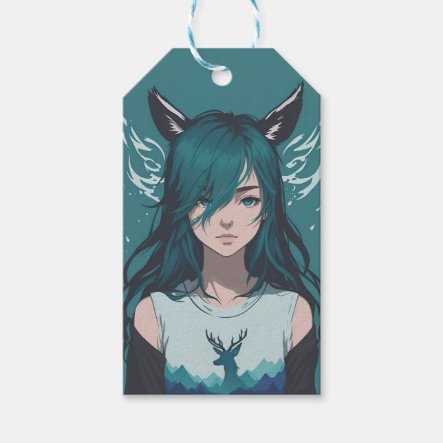 Deer girl Fauna Gift Tags (Front)