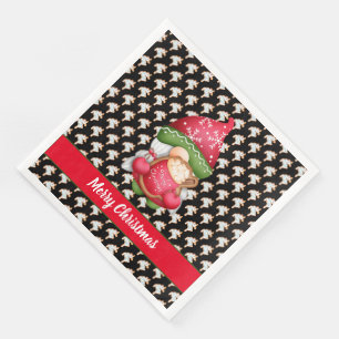 Deer Gnome Customise Colour and Text Napkin
