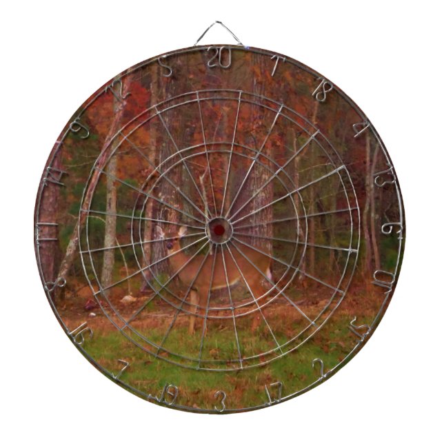 Deer , Green Grass red and Gold leaves Dartboard (Front)