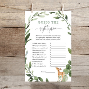 Deer Guess the right price baby shower game