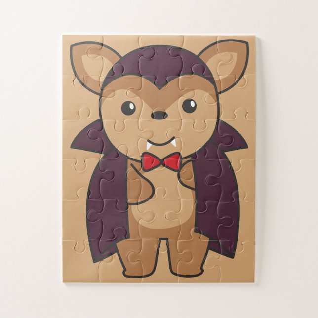 Deer Halloween Cute Devil Vampire Costume Jigsaw P Puzzle (Vertical)