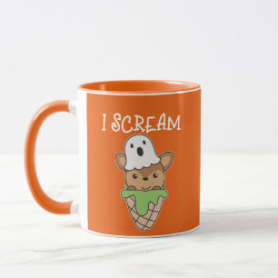 Deer Halloween Ghost I Scream Ice Cream Pun Mug