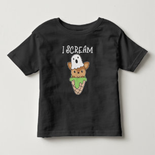 Deer Halloween Ghost I Scream Ice Cream Pun Toddler T-Shirt