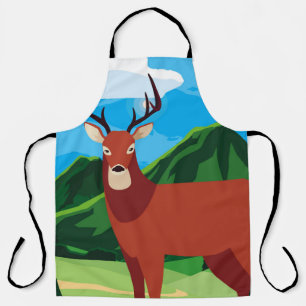 Deer happy autumn season flat designanimal, art, a apron