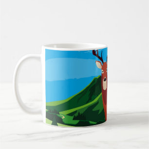 Deer happy autumn season flat designanimal, art, a coffee mug