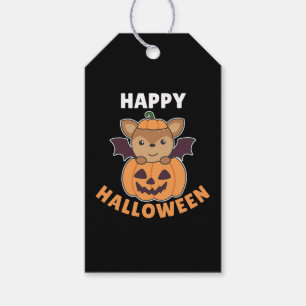 Deer Happy Halloween Pumpkin Bat Costume Gift Tags
