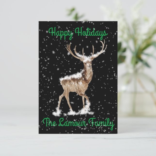 Deer Happy Holidays Card (Standing Front)