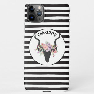 Deer head and roses personalised  iPhone 11Pro max case