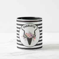 Deer head and roses personalised