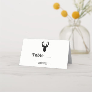 Deer Head Antlers Rustic Wedding Table Seat Place Card