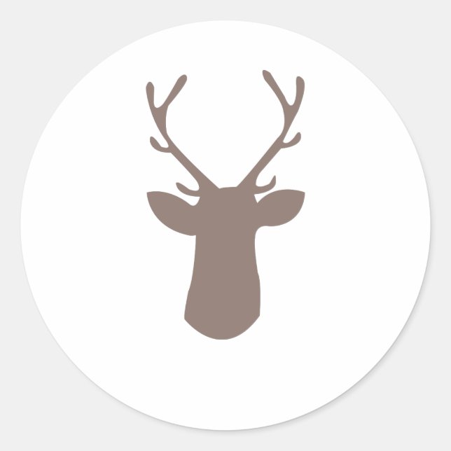 Deer Head Classic Round Sticker (Front)