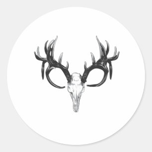 Deer head classic round sticker