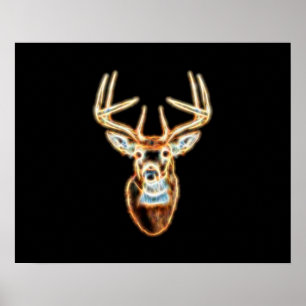 Deer Head Energy Spirit designs Poster