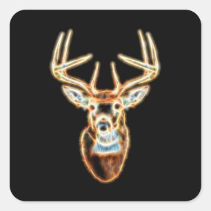 Deer Head Energy Spirit Square Sticker