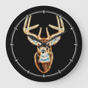 Deer Head Energy Spirited Large Clock