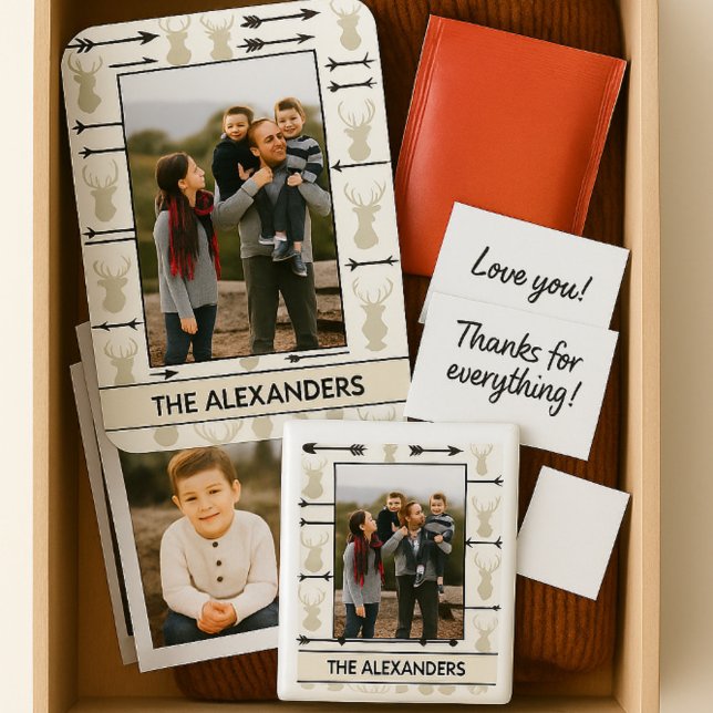 Deer Head Family Photo Magnet (Creator Uploaded)