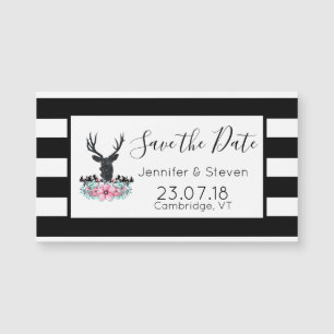 Deer Head Flowers & Mountains Save the Date
