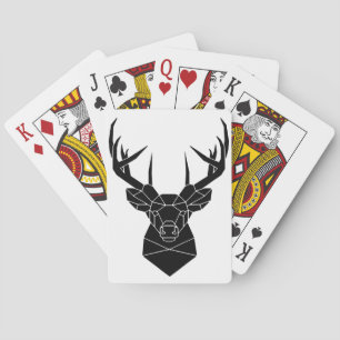 Deer Head Geometric Ai File Deer Silhouette Stag P Playing Cards