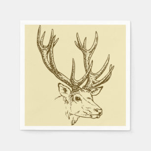 Deer Head Illustration Graphic Napkin