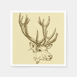 Deer Head Illustration Graphic Napkin