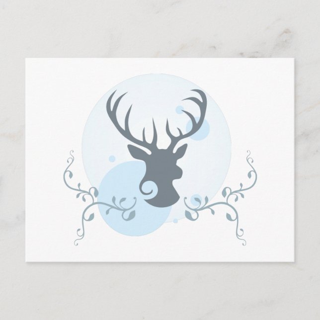 Deer head illustration postcard (Front)