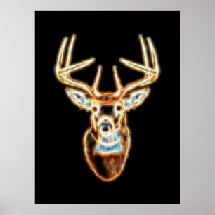 Deer Head pure Energy Spirit Poster