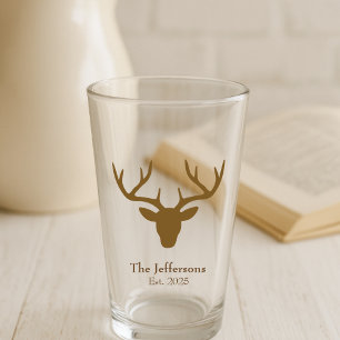 Deer head rustic charm glass