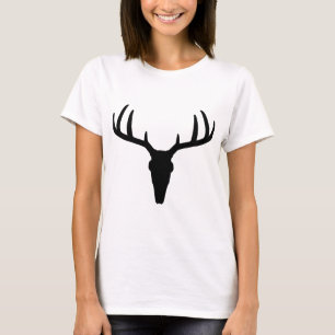 Deer Head Silhouette Antlers Animal Reindeer T-Shirt