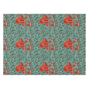 Deer head silhouette mosaic tablecloth