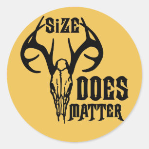 Deer Head Skull Size Does Matter Classic Round Sticker