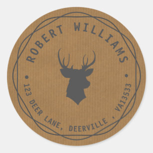 Deer Head Stag Custom Address Labels