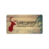 Deer Head with Antlers on Faux Wood - Rustic