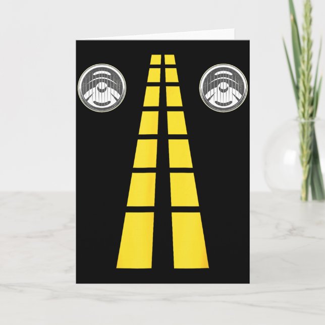Deer Headlights With Road Markings Couples Costume Card (Front)