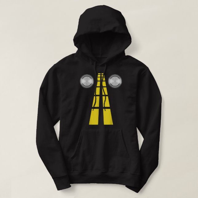 Deer Headlights With Road Markings Couples Costume Hoodie (Design Front)