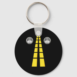 Deer Headlights With Road Markings Couples Costume Key Ring
