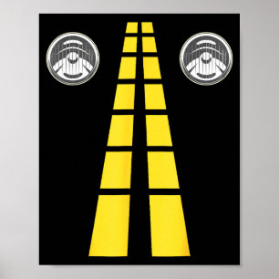 Deer Headlights With Road Markings Couples Costume Poster