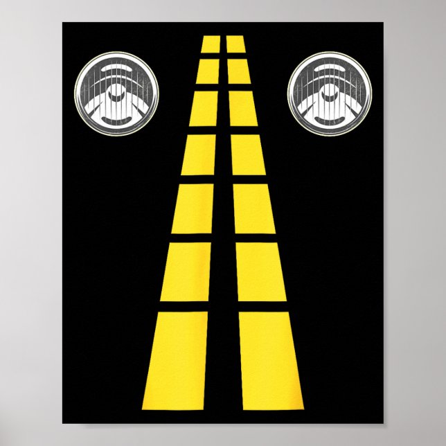 Deer Headlights With Road Markings Couples Costume Poster (Front)