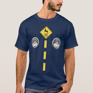 Deer Headlights with Road Markings Couples Costume T-Shirt